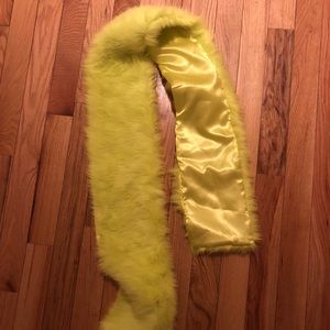 Neon Yellow ASOS Faux Fur Scarf